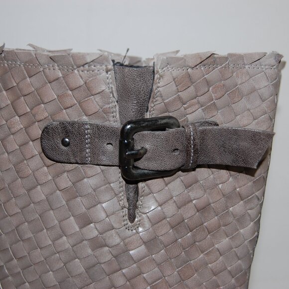 40/US9❤️Pons Quintana Gray Leather HEELS Buckle Mid Calf BOOTS Made in Spain - Picture 6 of 13